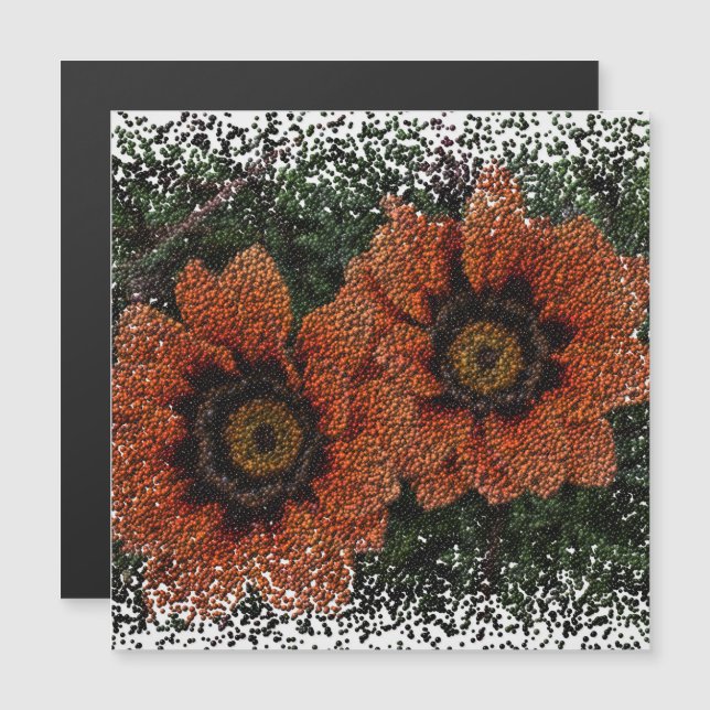 Cartão Magnético Laranja Daisy Balls (Frente/Verso)