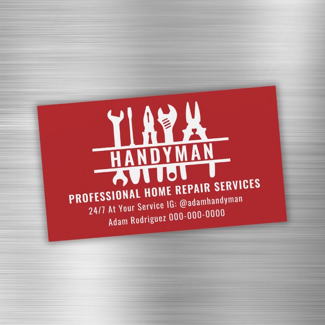 Cartão magnético para empresas do Handyman de cor  (Criador carregado)