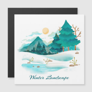 Cartão Magnético para Paisagem de Inverno