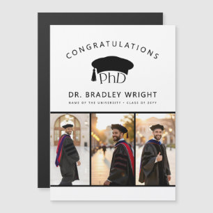 Cartão Magnético Personalizado de Chapéu de PhD pa