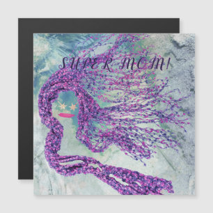 Cartão magnético pink de Dia de as mães legal