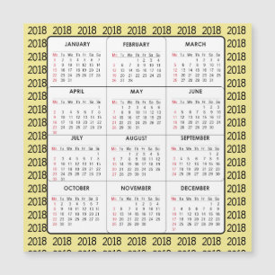 Cartão magnético quadrado do calendário do amar