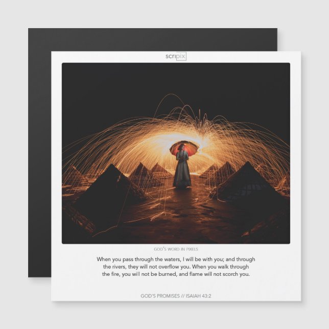 Cartão magnético SCRIPIX das PROMESSAS de Isaiah 4 (Frente/Verso)
