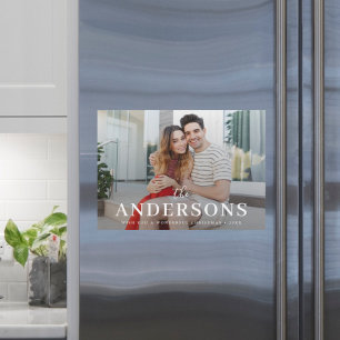 Cartão Magnético Xmas de Casal de Natal Moderno 