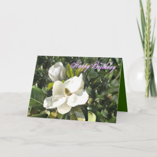 Cartão Magnolia aniversário - adicione suas próprias pala