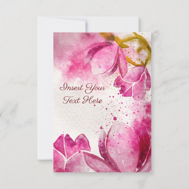Cartão Magnólia Aquarela  (Frente)