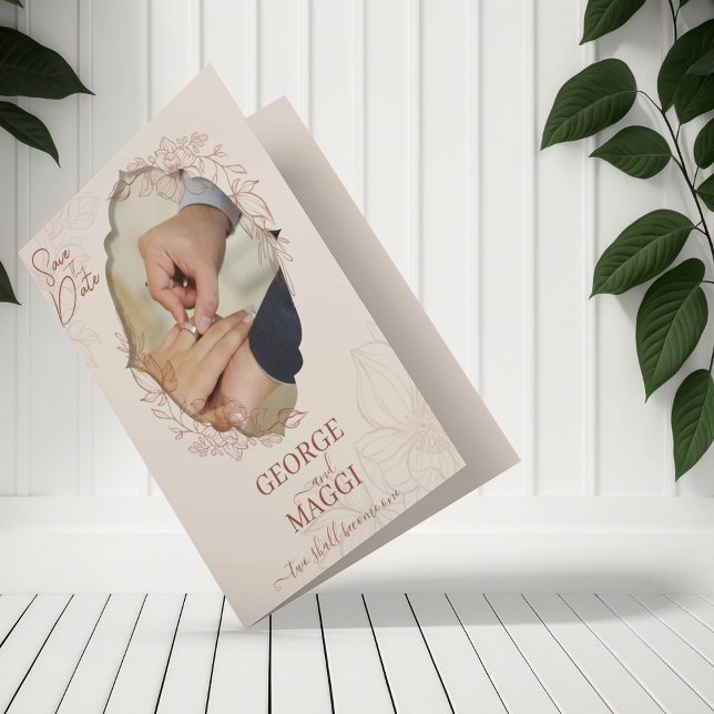 Cartão Magnolia Line Art Ornamentado (Magnolia Line Art Ornate)