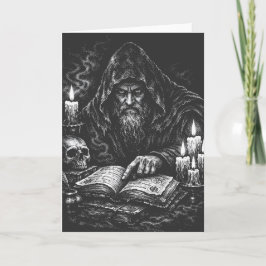 Cartão Mago Estudando o Grimório — por BurnsInHell