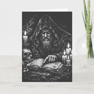 Cartão Mago Estudando o Grimório — por BurnsInHell