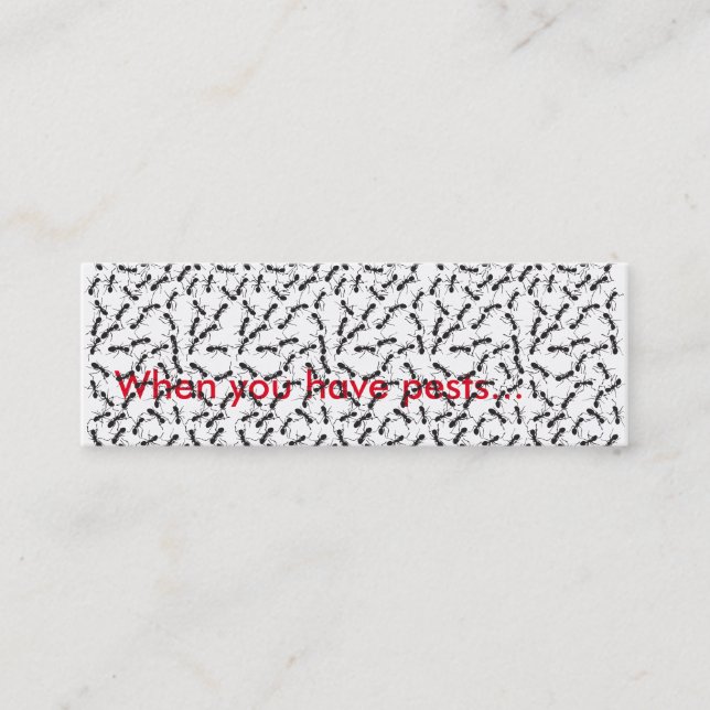 Cartão magro do controlo de pragas (Frente)