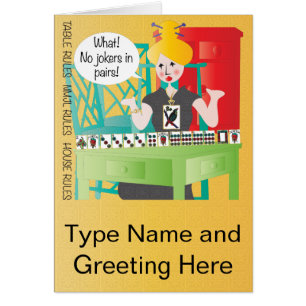 Cartão Mah Jongg Diz Sem Jokers