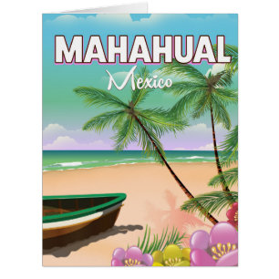Cartão Mahahual poster de praia mexicana