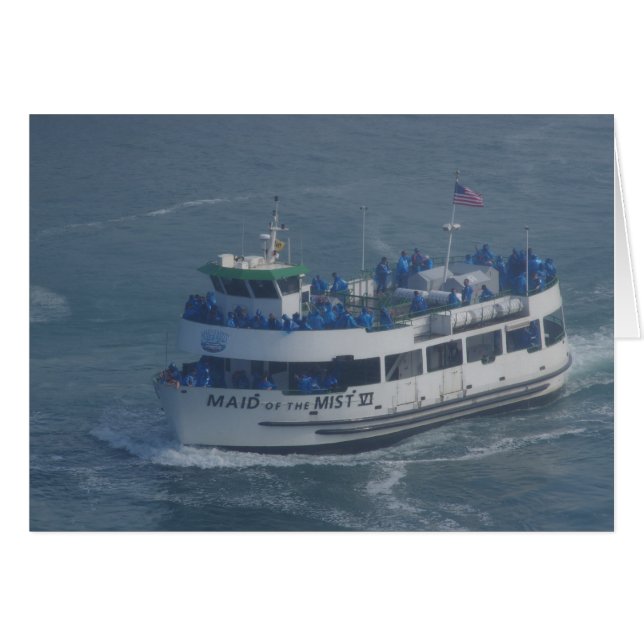 Cartão Maid de neblina no rio Niagara. (Frente horizontal)