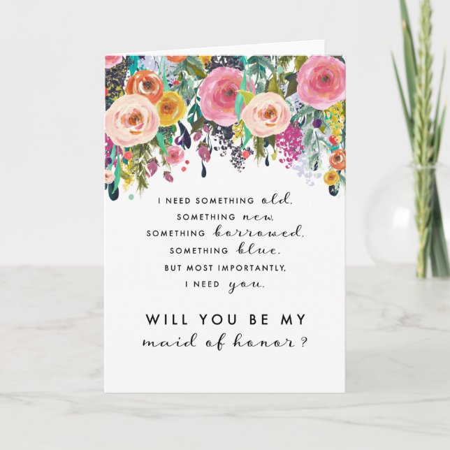 Cartão Maid of Honor Proposal Card, Ashley Collection (Frente)