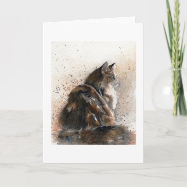 Cartão Maine Coon Cat Blank Notecard (Frente)