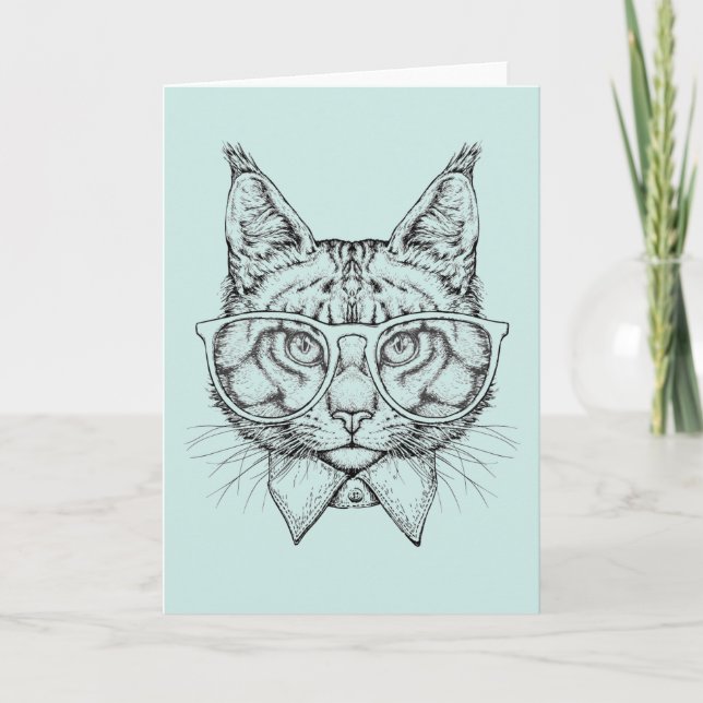 Cartão Maine Coon Portrait (Frente)