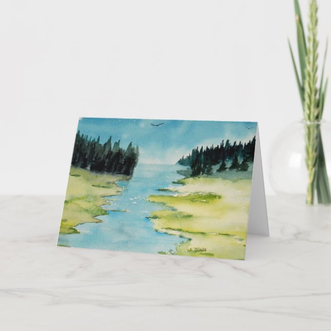 Cartão Maine Painting on Note Card (Frente)