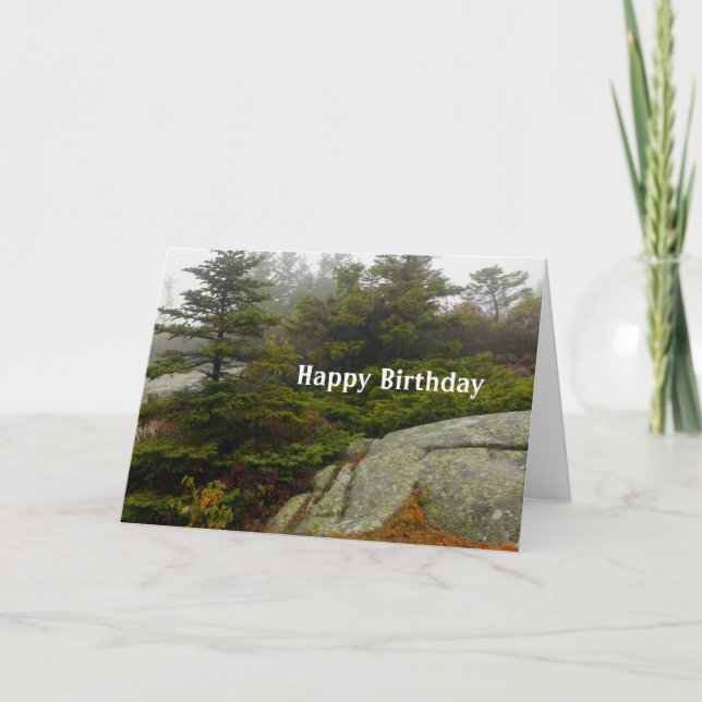 Cartão Maine Pine Boulders Acadia Photo Birthday (Frente)