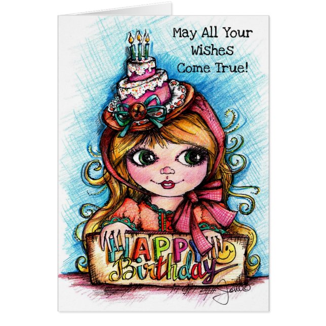 Cartão Maio todos seus desejos vêm verdadeiro (Frente)