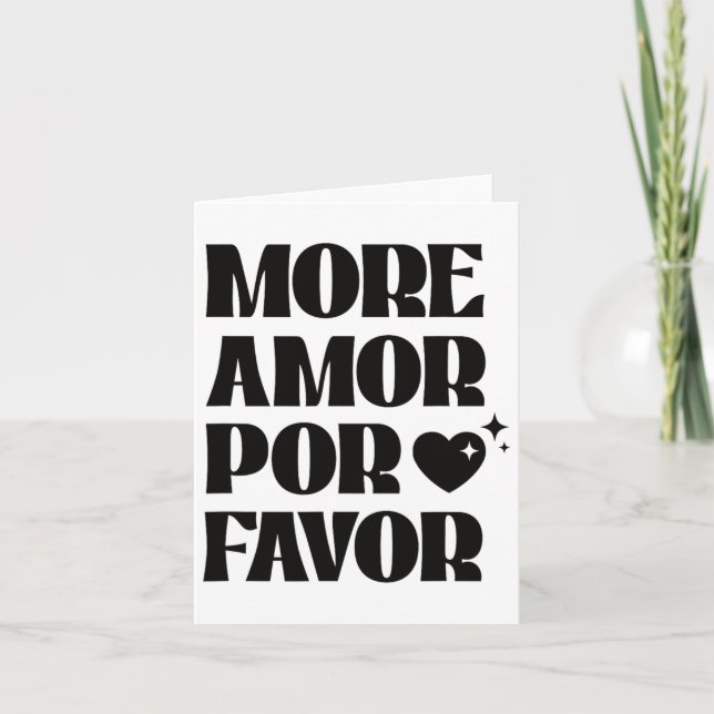 Cartão Mais Amor Por Favor Amor Retro Estético de Valenti (Frente)