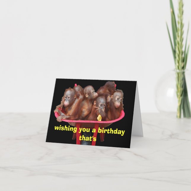 Cartão Mais divertido que um barril de macacos (Frente)