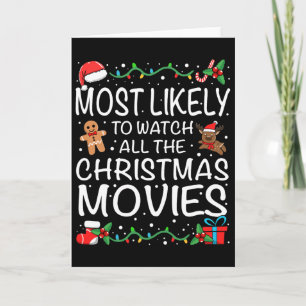 Cartão Mais Propenso a Assistir aos Filmes de Natal Famíl