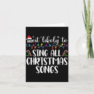 Cartão Mais Propenso a Cantar Todas as Canções de Natal F