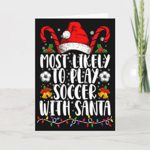 Cartão Mais Propenso a Jogar Futebol com o Natal da Famíl