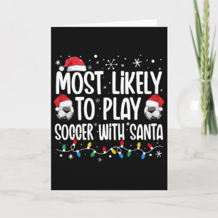 Cartão Mais Propenso a Jogar Futebol com Papai Noel Natal