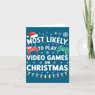Cartão Mais Propenso a Jogar Video Games na Camisa de Nat