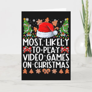 Cartão Mais Propenso a Jogar Video Games no Natal Família