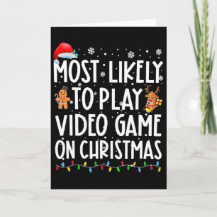 Cartão Mais Propenso a Jogar Video Games no Natal Xmas