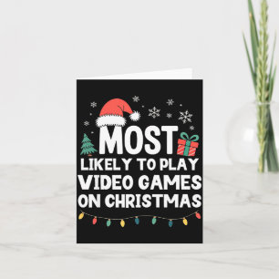Cartão Mais Propenso a Jogar Videojogos no Gamer de Natal