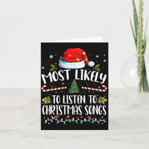 Cartão Mais Propenso a Ouvir Músicas de Natal Família Ch