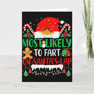 Cartão Mais Propenso a Peidar no Colo do Papai Noel Famíl