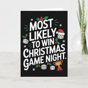Cartão Mais Provável de Ganhar Noite de Jogos de Natal em