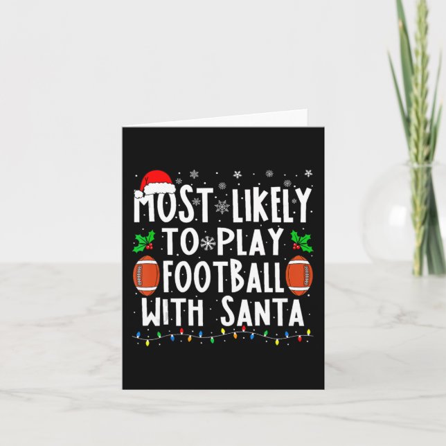Cartão Mais Provável De Jogar Futebol Com O Natal Da Famí (Frente)