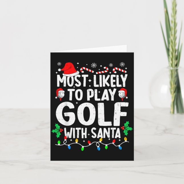 Cartão Mais Provável De Jogar Golfe Com O Papai Noel Engr (Frente)