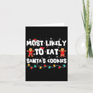 Cartão Mais Provável Para Comer Cookies Papais noeis Engr