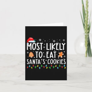 Cartão Mais Provável Para Comer O Natal Da Família Santas