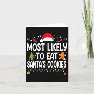 Cartão Mais Provável Para Comer O Natal Da Família Santas