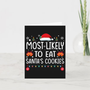 Cartão Mais Provável Para Comer O Natal Da Família Santas
