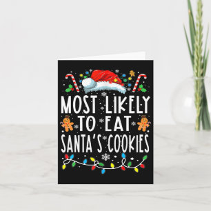 Cartão Mais Provável Para Comer O Natal Da Família Santas