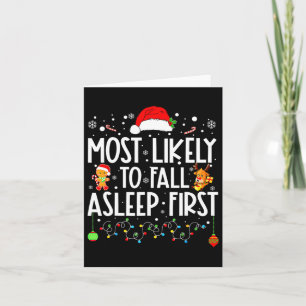 Cartão Mais Provável Para Dormir Primeira Família De Xmas