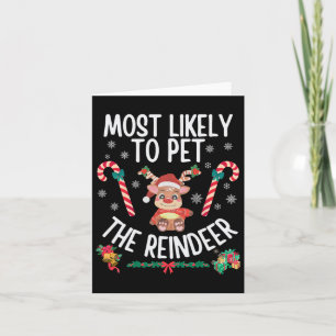 Cartão Mais Provável Para Pet The Reindeer Family Christm