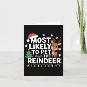 Cartão Mais Provável Para Pet The Reindeer Family Christm