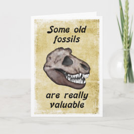 Cartão Mais velho Aniversário, T-Rex, alguns velhos fósse
