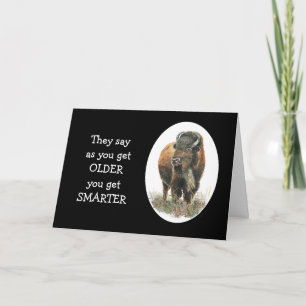 Cartão Mais velho obtem um bisonte mais esperto Bull do