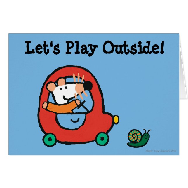 Cartão Maisy conduz um carro vermelho bonito (Frente Horizontal)