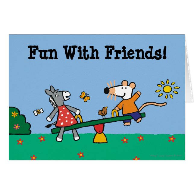 Cartão Maisy e balanço Dotty no campo de jogos (Frente Horizontal)